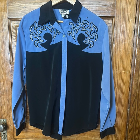 Blue and Black Western Shirt - Picture 1 of 1